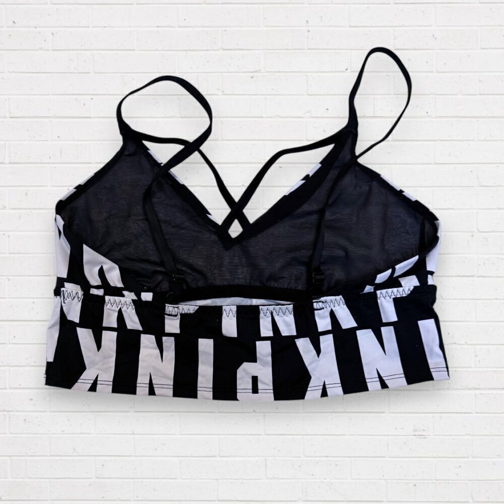 VICTORIA'S SECRET PINK Ultimate Logo Unlined Bralette Sports Bra M - Picture 2 of 2